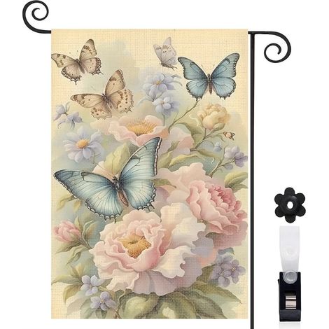Drapeau de jardin vertical décoration maison toile épaisse double face 30 x 45 cm pour porche et cour (1/5)