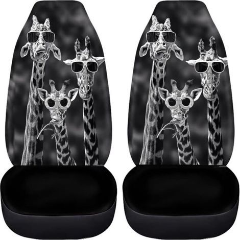 Set of 2 Giraffe Car Seat Covers for Front Seats of Cars, Trucks, Sedans, Dirt-Proof Pet Cushion Covers for Men and Women (1/5)