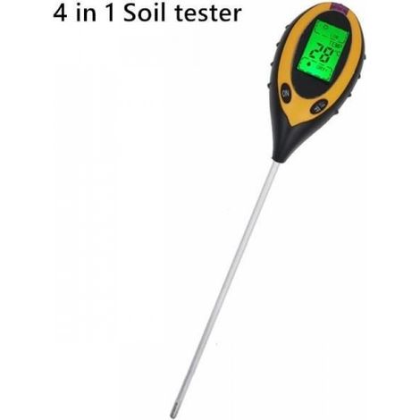 Testeur PH Sol - 5-en-1 Mesure Humidité Sol Eau Température Luminosité - Pour Hydroponie Jardinage Intérieur Extérieur - 1 Pièce