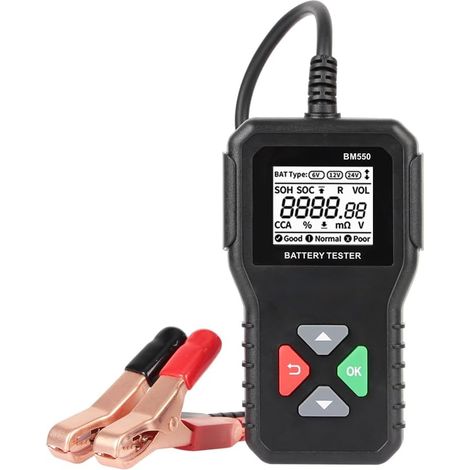 Analyseur de batterie automobile, testeur de batterie pour batteries 6 V/12 V/24 V, 100-2000 CCA, plastique ABS (1/5)