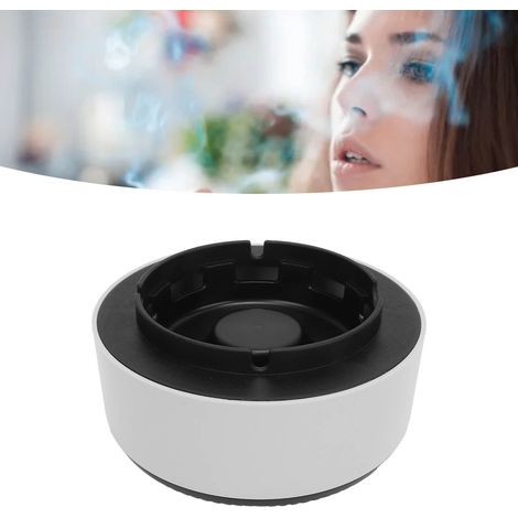 Cendrier intelligent et élégant, éliminateur de fumée secondaire, purificateur d'air, extracteur de fumée pour salon/bureau, fonctionne sur piles, gris élégant (1/5)