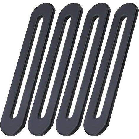 Soportes de fijación de acero inoxidable negro de 155 x 19 mm para reparación de muebles, 4 unidades (155 x 19 mm) (1/4)