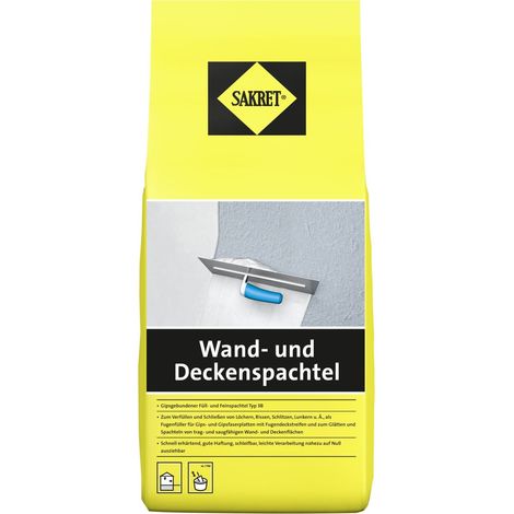 Sakret Wand- und Deckenspachtel 5 kg Spachtelmassen (1/2)
