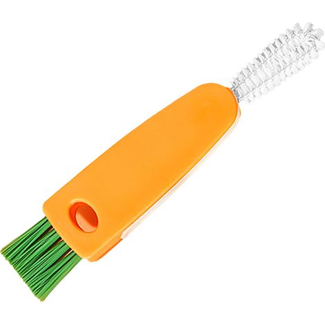 Petite brosse de nettoyage 3 en 1, poils denses, nettoyeur de rainure de couvercle de tasse, outils de crevasses pour les espaces restreints (1/5)