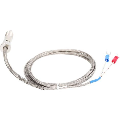 Sonde de température thermocouple type K 0-400°C, sonde à ressort de compression, filetage M12, câble de 2 mètres pour mesure de température industrielle (1/5)
