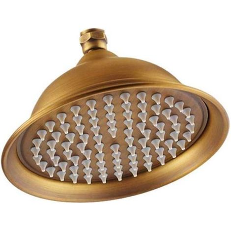 Pommeau de douche rétro, pomme de douche à pluie ronde Antique de 8 pouces, douche trompette （Antique） (1/5)