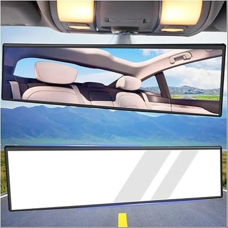 Rétroviseur intérieur grand angle 31 cm clipser panoramique anti-reflet universel accessoires voiture, SUV, camion (1/5)