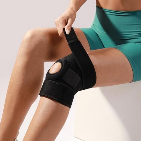 Genouillère pour hommes et femmes, orthèses de genou pour douleurs au genou, sangle de soutien du tendon rotulien, manchon de (1/4)