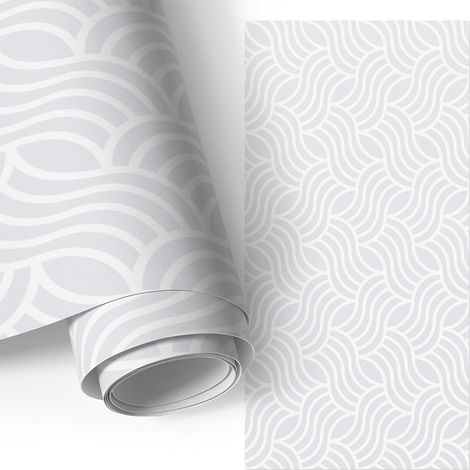 Klebefolie für Möbel - Möbelfolie - Selbstklebefolie - Kleiderschrank - Kommode - Schreibtisch - Wellenmuster 65x130 cm