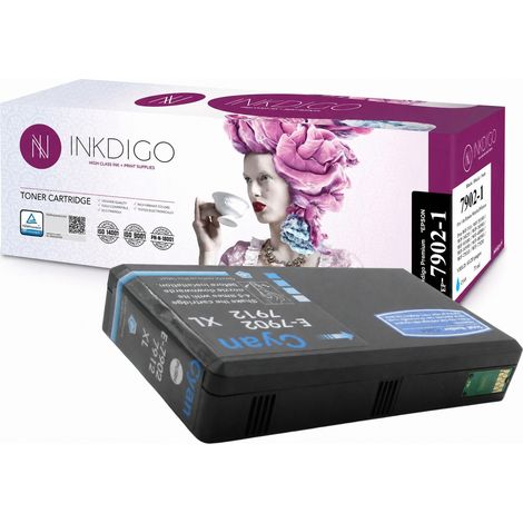 Tinta Inkdigo T7902 compatible con Epson WorkForce Pro WF-5110DW WF-5690DWF con certificación TÜV. (1/4)