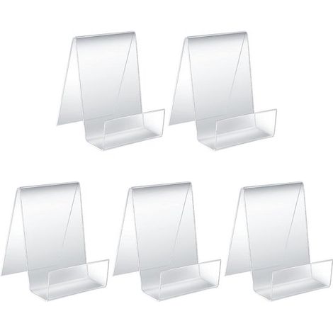 Supporto per cellulare, set da 5 pezzi di leggio trasparente, supporto da tavolo, supporto angolato, supporto per tablet, fermalibri, cavalletto per visualizzare foto, libri, musica (1/5)