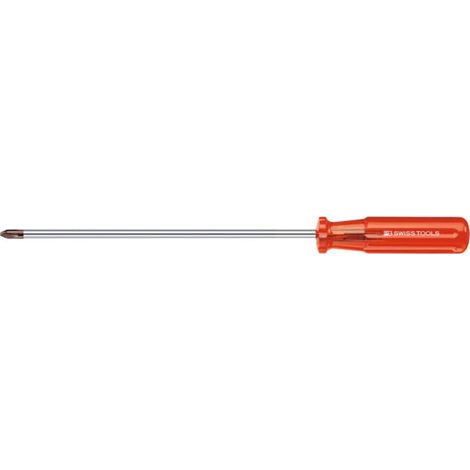 PB Swiss Tools Tournevis pour Phillips, long et avec manche en plastique, Taille empreinte cruciforme / Longueur lame: 2/250 mm
