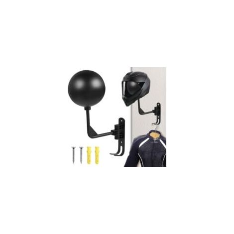 Porte Casque Moto Mural Rotation à 180 degrés Support pour Casque Moto Crochet pour accrocher Le Casque et la Veste de Moto au Mur (1/4)