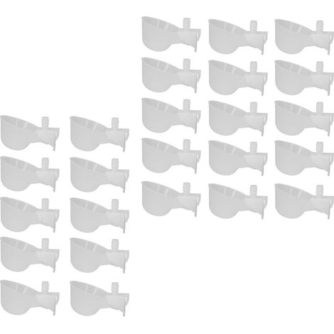 Lot de 25 abreuvoirs automatiques suspendus pour poules, pigeons, volaille, blancs, 9,5 cm, entrée d'eau supérieure, équipement d'élevage (1/5)