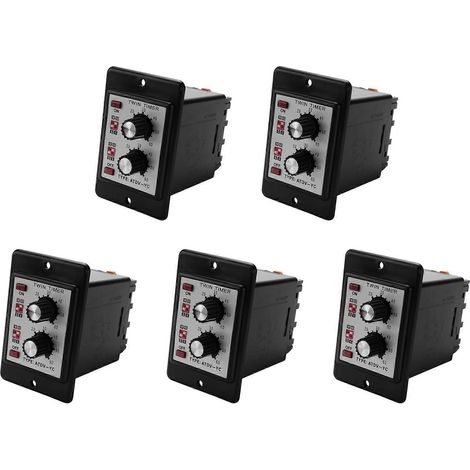 Interrupteur à minuterie double marche/arrêt 5X avec bouton de commande ATDV-YC 6S-60M, carte relais AC 110/220V, accès électrique (AC110/220V) (1/5)