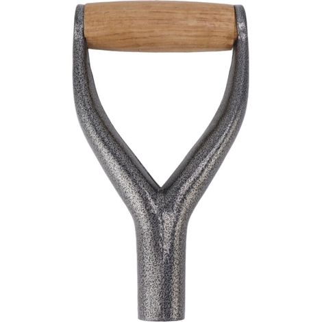 Manche de Bêche en Y Argenté avec Poignée en Bois pour Outils de Jardinage, Longueur 31 cm, Diamètre Intérieur 31 mm (1/5)