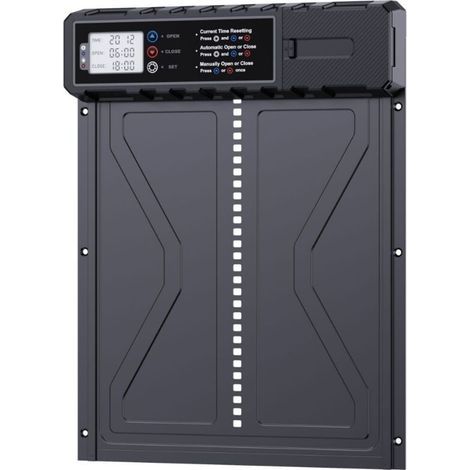 Automatic solar-powered chicken coop door – Built-in timer – IP45 waterproof aluminum construction – Light sensor – Quick installation (1/4)