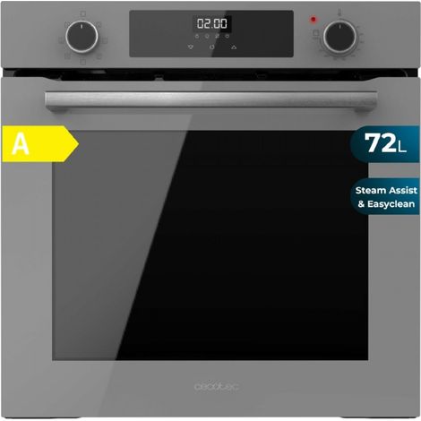 Cecotec – Four mixte vapeur 2800W – 72L – 7 fonctions – Steam Base X2 – Écran tactile – Classe énergétique A – Cuisson rapide et assistée