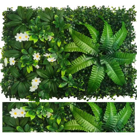 4-Piece Set Artificial Plant Wall Panels 40×60 cm – Interlocking, Indoor and Outdoor Decoration for Home, Garden, Office, Shop, and Events (1/5)