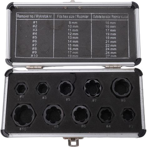 10 extracteurs d’écrous 9-19mm, jeu de douilles impact (1/5)