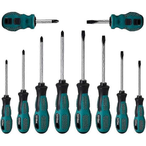 Coffret de 10 tournevis, outils de quincaillerie, outils combinés pour l'entretien électrique (1/5)