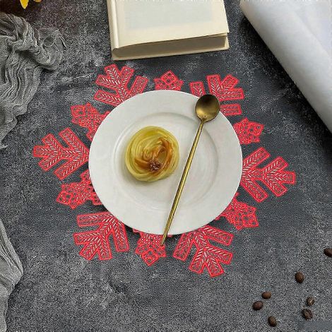 Sets de table flocons de neige de Noël, sets de table ajourés résistants à la chaleur, dessous de plat décoratifs antidérapants, ensemble de décoration de cuisine pour les fêtes de fin d'année (1/5)