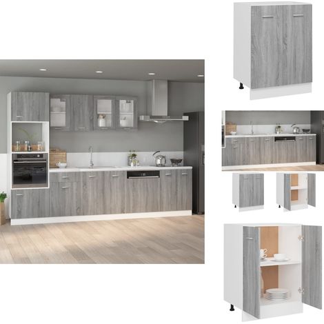 Unterschrank Grau Sonoma 60x46x81,5 cm Holzwerkstoff - Küchenmöbel - Unterschrank - Holzmöbel - Grau - Küche (1/5)