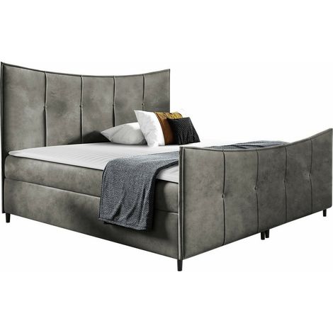 Lit boxspring Fons, Fresh 14, Continental, Double, 160x200, Tissu, Disponible, 160x213x130cm (1/5)