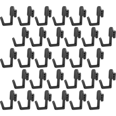 Gancho para Tablero Perforado Hips Negro 30 Pièces (1/5)