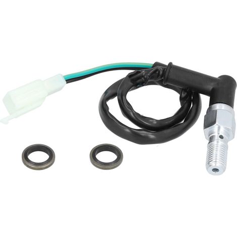 Câble de commutateur de frein, commutateur de frein hydraulique sûr à utiliser avec prise à 2 broches et rondelles de montage pour cyclomoteur Dirt Pit Bike ATV pour moto pour scooter