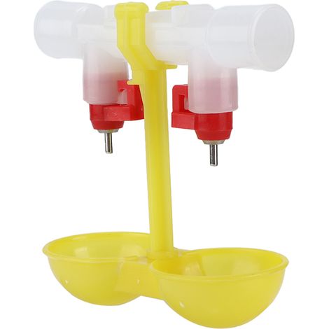 Abreuvoir automatique à double tétine pour volailles, avec coupelles suspendues et tuyau de 1/2 pouce. (1/5)