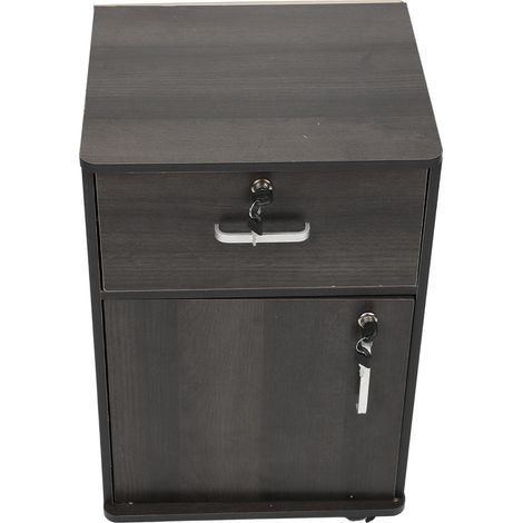 Eosnow Classeur Mobile à plusieurs tiroirs, robuste sous le bureau, roulant avec roulettes de verrouillage pour la maison et le bureau, couleur noyer (1/5)