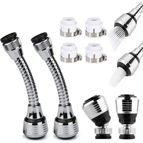Pièces Economiseur d'Eau pour Robinet, Embout Robinet, Rallonge de Robinet, Economie d'Eau Embout de Filtre, Contient 4 Tuyaux de Raccordement Accessoires, pour les Robinets de Cuisine (1/5)