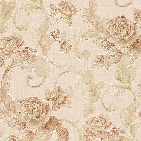 Blumentapete florale Tapete Beige Crème Grau Pink Rosa Vliestapete Beige Crème Grau Pink Rosa 959833 | 1 Rolle = 10,05 x 0,70 m (1/3)