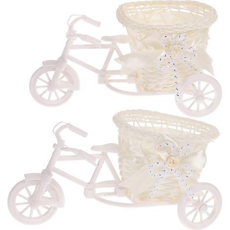 Set mit 2 Blumenkörben für Dreiräder, Rattan-Dekorationen für Hochzeiten und Partys – Größe M – Farbe zufällig (1/4)