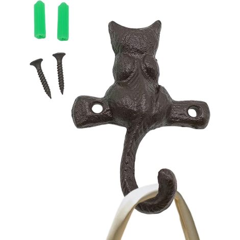 Rustikale Wandhaken aus Gusseisen in Tierform, für den Innen- und Außenbereich im Haus oder Garten