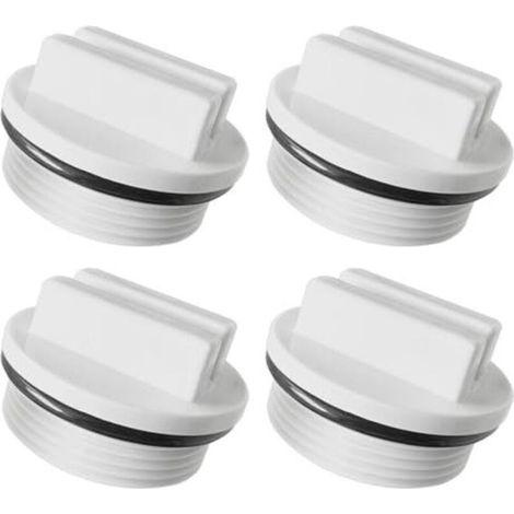 Kit de 4 bouchons pour tuyaux de piscine et spa : bouchon d’hivernage pour tuyau de retour de 1,5 pouce, vis de vidange du filtre avec joint torique, capuchon d’hivernage pour buse d’entrée, bouchon d (1/4)