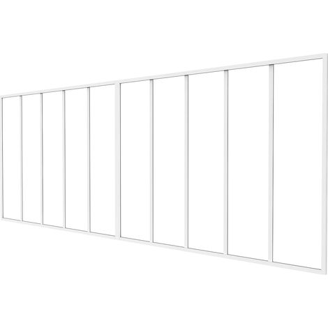 Vetrata atelier L240 x H105 in Alluminio termolaccato Bianco - BAYVIEW