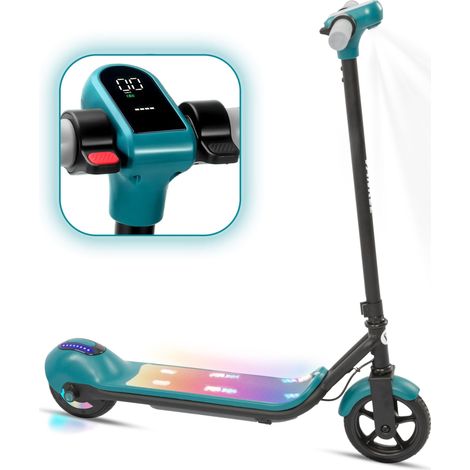 Trottinette électrique enfant City 14 km, pour chambre enfant, frein à main Bluetooth lumières colorées dès 6 ans-Mi, format pratique