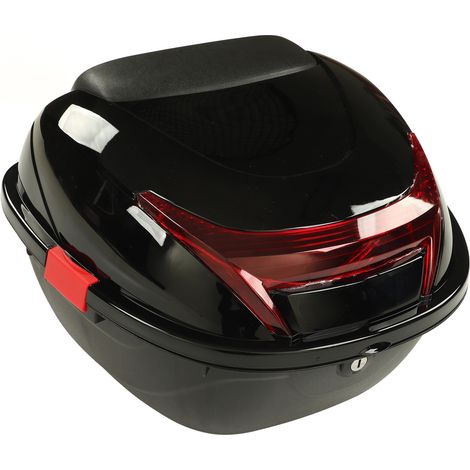 Top case arrière pour moto, coffre de rangement étanche et verrouillable, noir. (1/5)