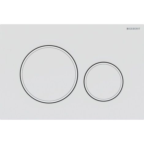Plaque de déclenchement double Geberit Sigma20 : laque blanche mate, revêtement facile à nettoyer, blanc (115.882.01.1) (1/4)