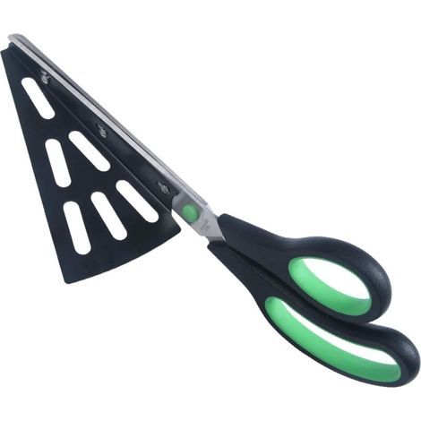 Ciseaux à Pizza en Acier Inoxydable de 28cm, Cuisine Cisailles en Ciseaux avec Pelle Pizza détachable, (Multi-Fonction Pas Seulement pour Pizza) Gadget de Cuisine(Vert) (1/5)