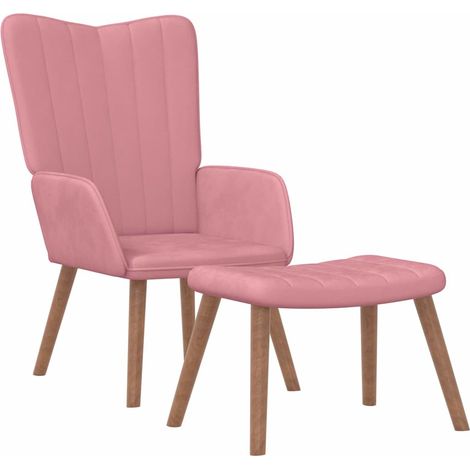 Maison Exclusive - Poltrona Relax con Poggiapiedi Rosa in Velluto (1/5)