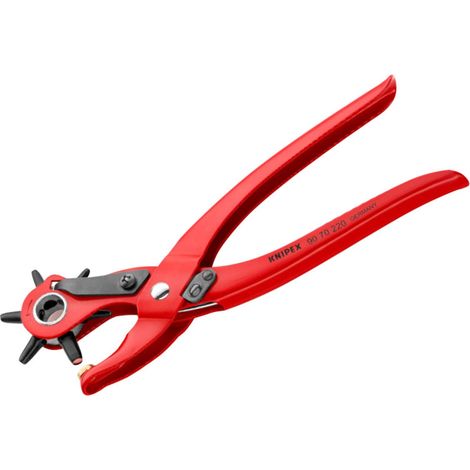 KNIPEX 90 70 220 SB Revolving Punch Pliers red powder-coated 220 mm