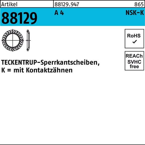 ART 88129 TECKENTRUP-Sperrkantscheiben A 4 NSK-K 8 A 4 S 1000 Stk (1/2)