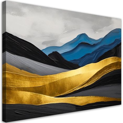 Tableau sur toile Tableau sur toile Montagnes abstraites or glamour 100x70 (1/5)