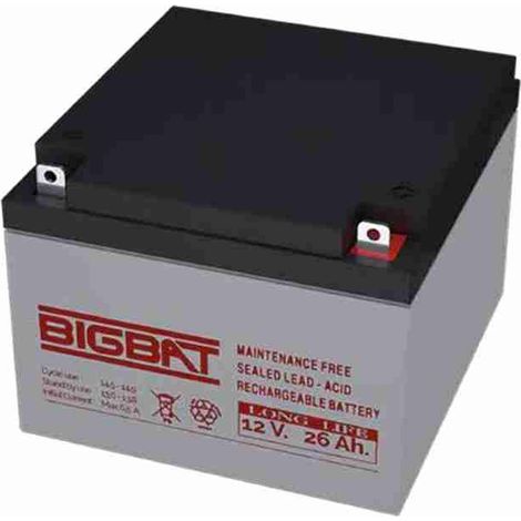 ELAN-Code 1224 – 12-V-Batterie. 26 Ach. Elan Bigbat Blei-Säure-Batterie 12 V 26 Ah lange Lebensdauer 01224