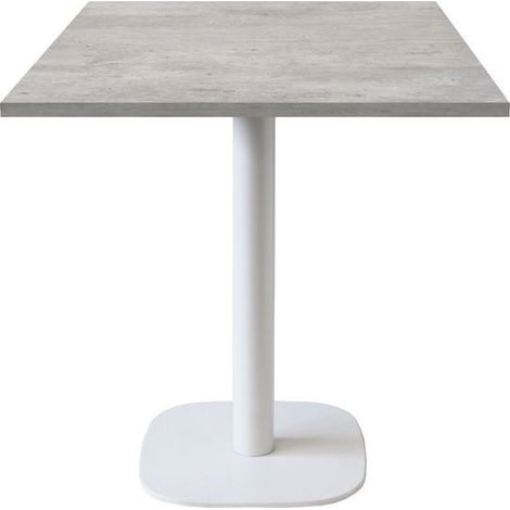Table 70 x 70 cm - modèle Round pied blanc béton naturel
