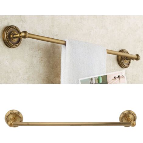 Porte-serviettes en cuivre Style européen salle de bain barre unique porte-serviettes salle de bain Antique (1/5)