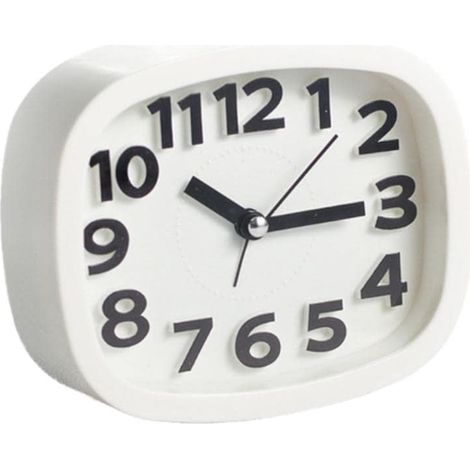 MINKUROW Orologio Da Tavolo Sveglia Analogica Da Comodino Alimentata A Batteria In Plastica Senza Ticchettio Articoli Per La Casa Bianco (1/5)